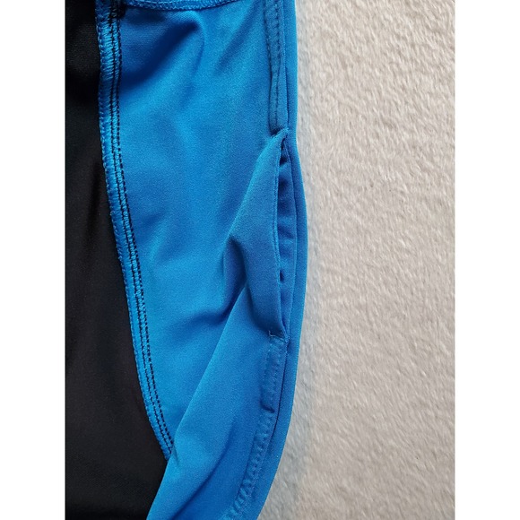 Vogo Athletica Capri Leggings Women Medium Black Blue Stretch Elastic Waist Logo - Picture 6 of 6